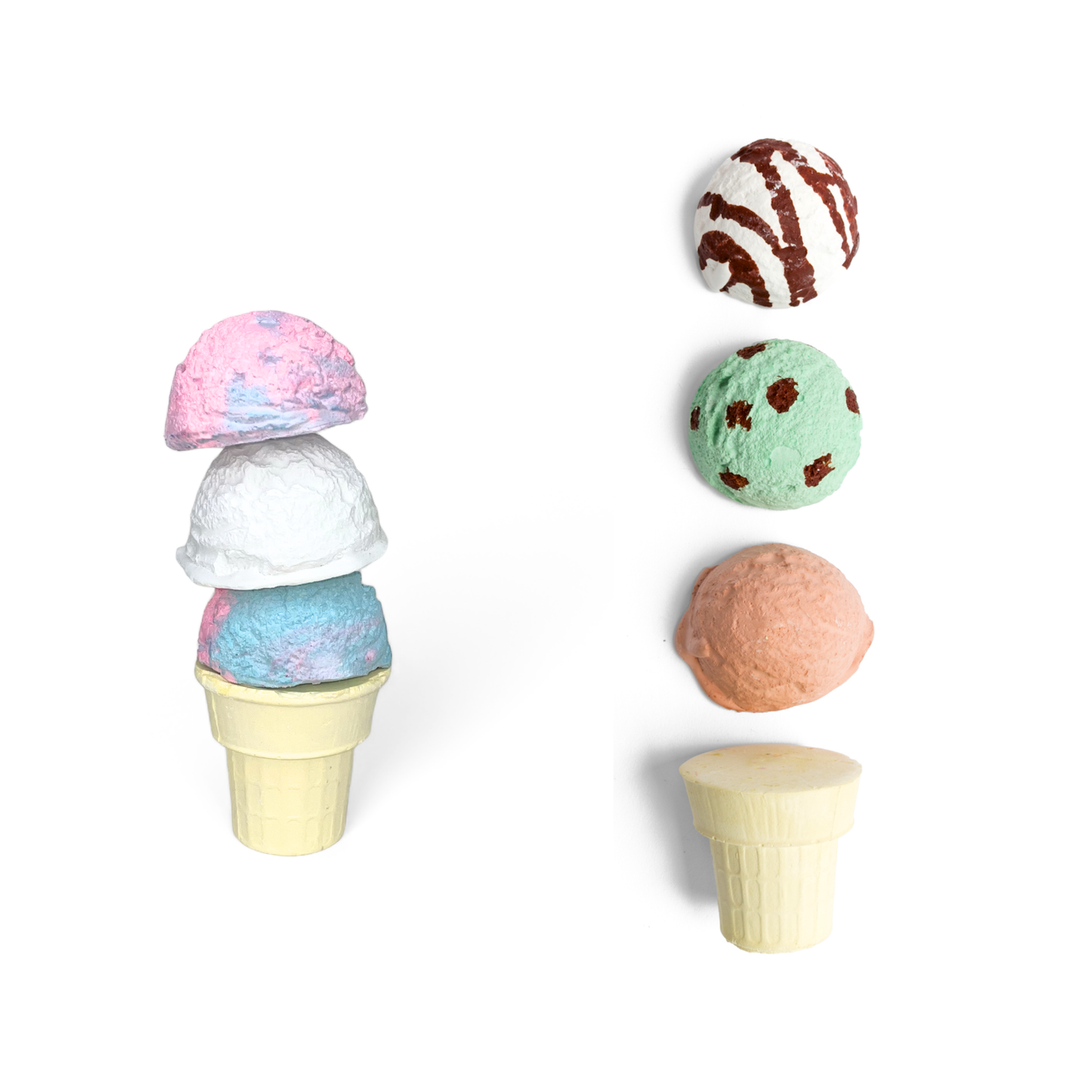 BLUE + MINT ICE CREAM CONE | SPLIT | HANDMADE SIDEWALK CHALK