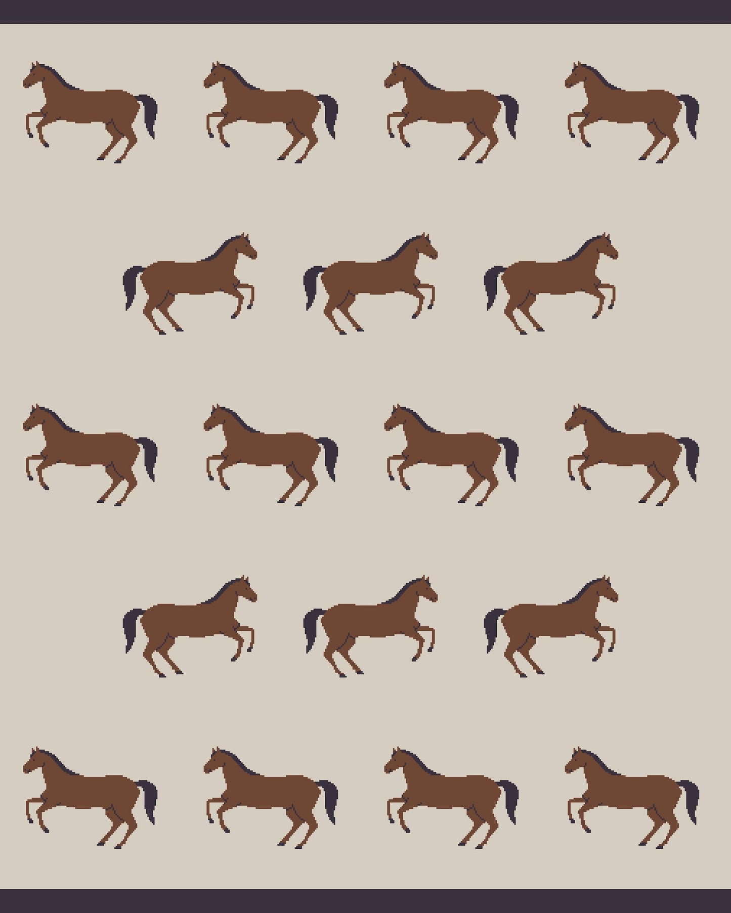 Organic Cotton Jacquard Sweater Knit Baby Blanket - Horse