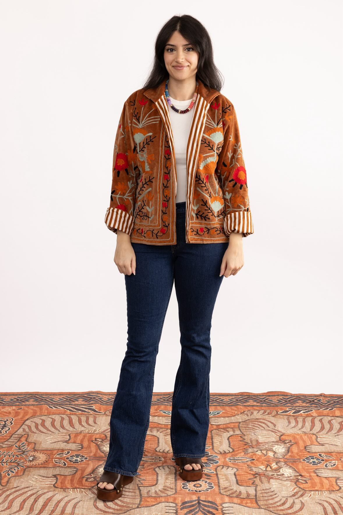 PRE-ORDER Tela Hand Embroidered Jacket - Lamarr