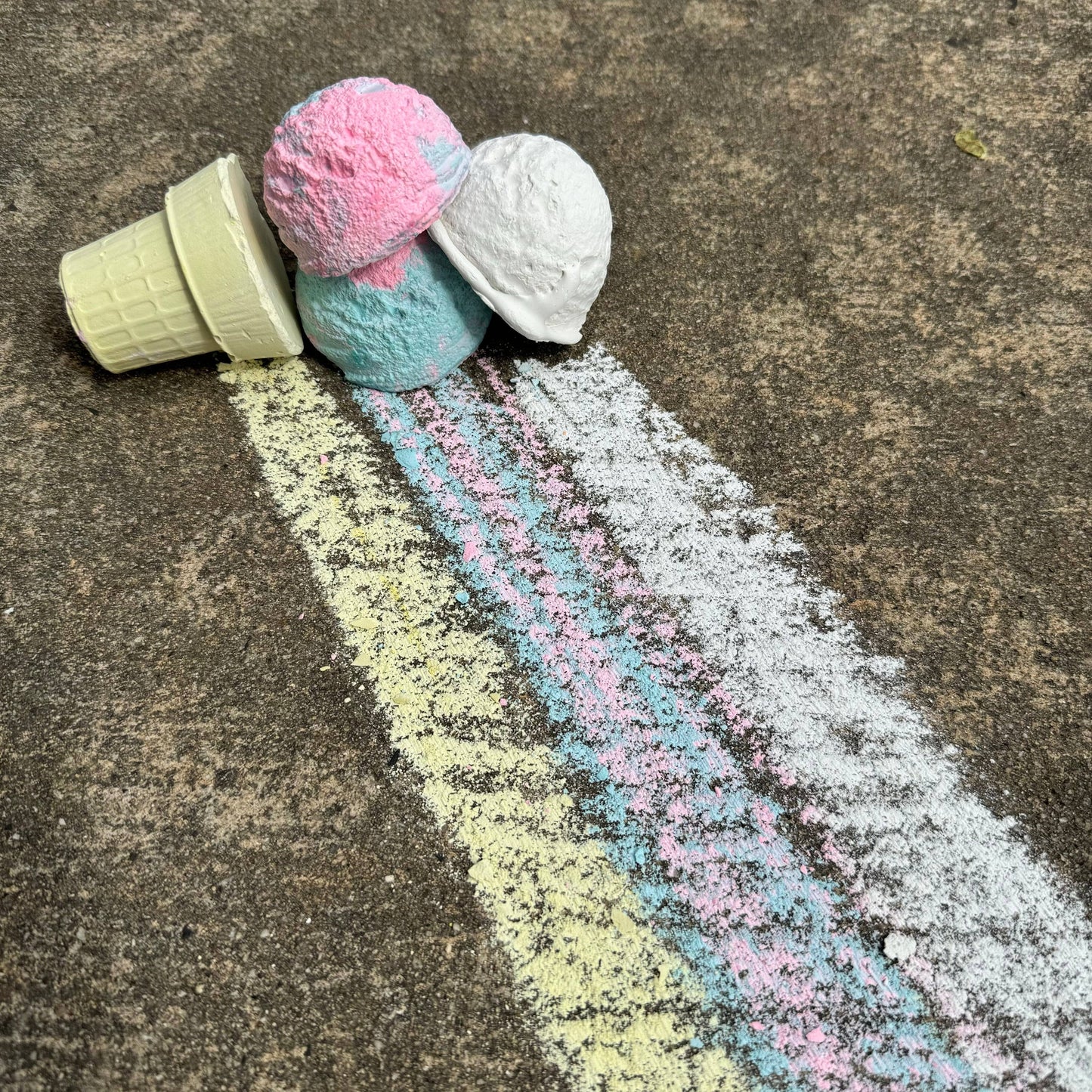 BLUE + MINT ICE CREAM CONE | SPLIT | HANDMADE SIDEWALK CHALK