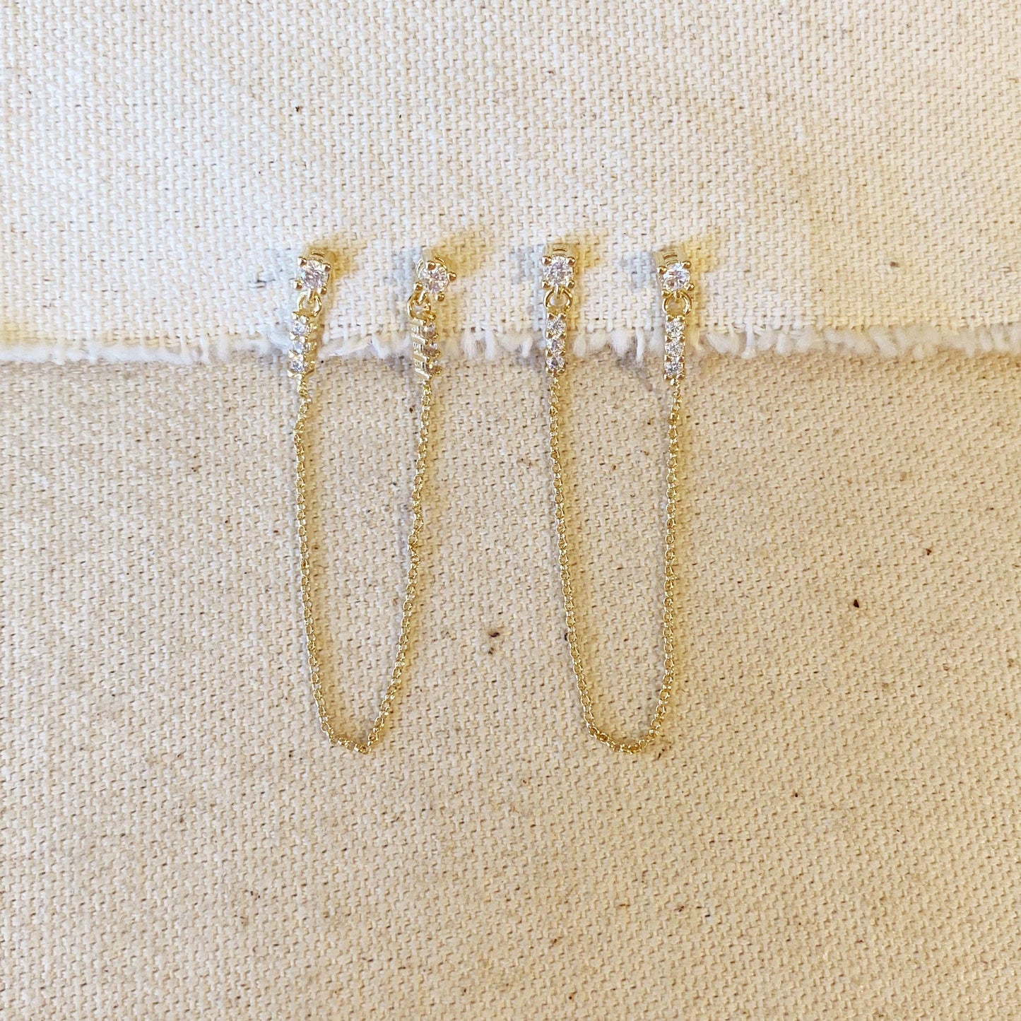 CZ Double Piercing Earrings