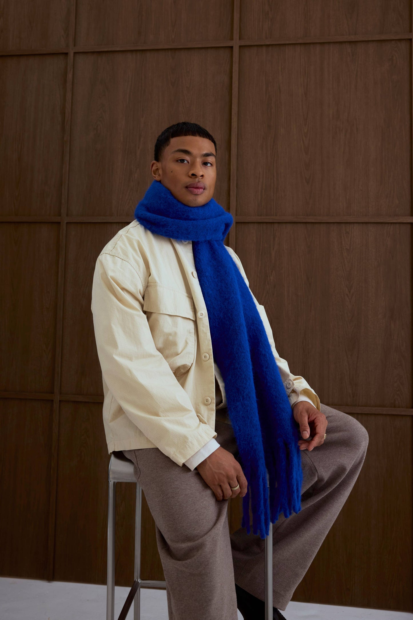 The Reykjavik Scarf with RWS Wool - Electric Blue - FW25