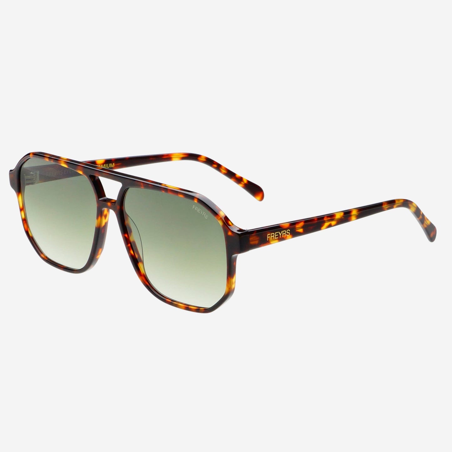 Billie Mens Aviator Sunglasses: Tortoise / Green