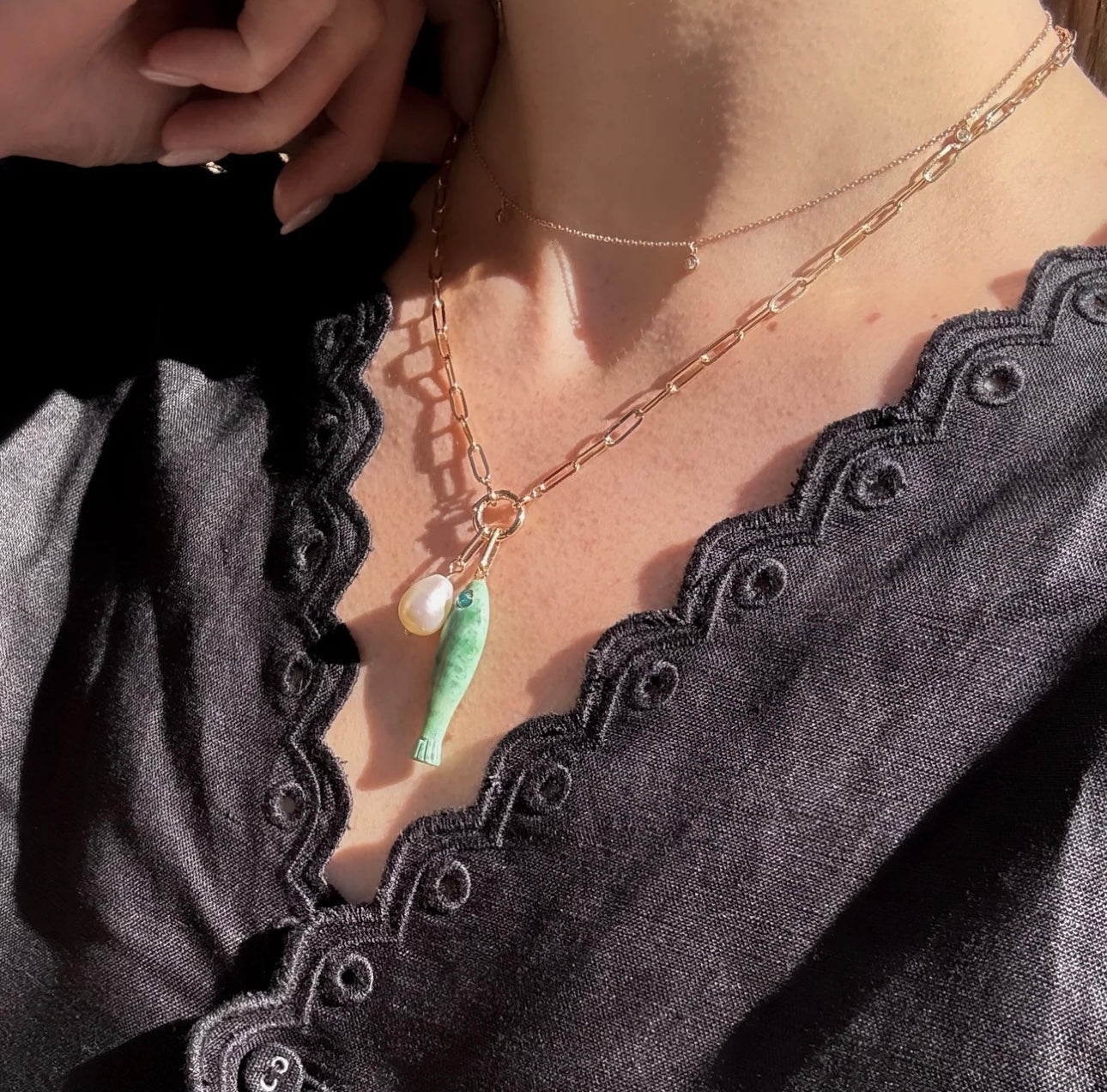 Finn Paperclip Charm Necklace