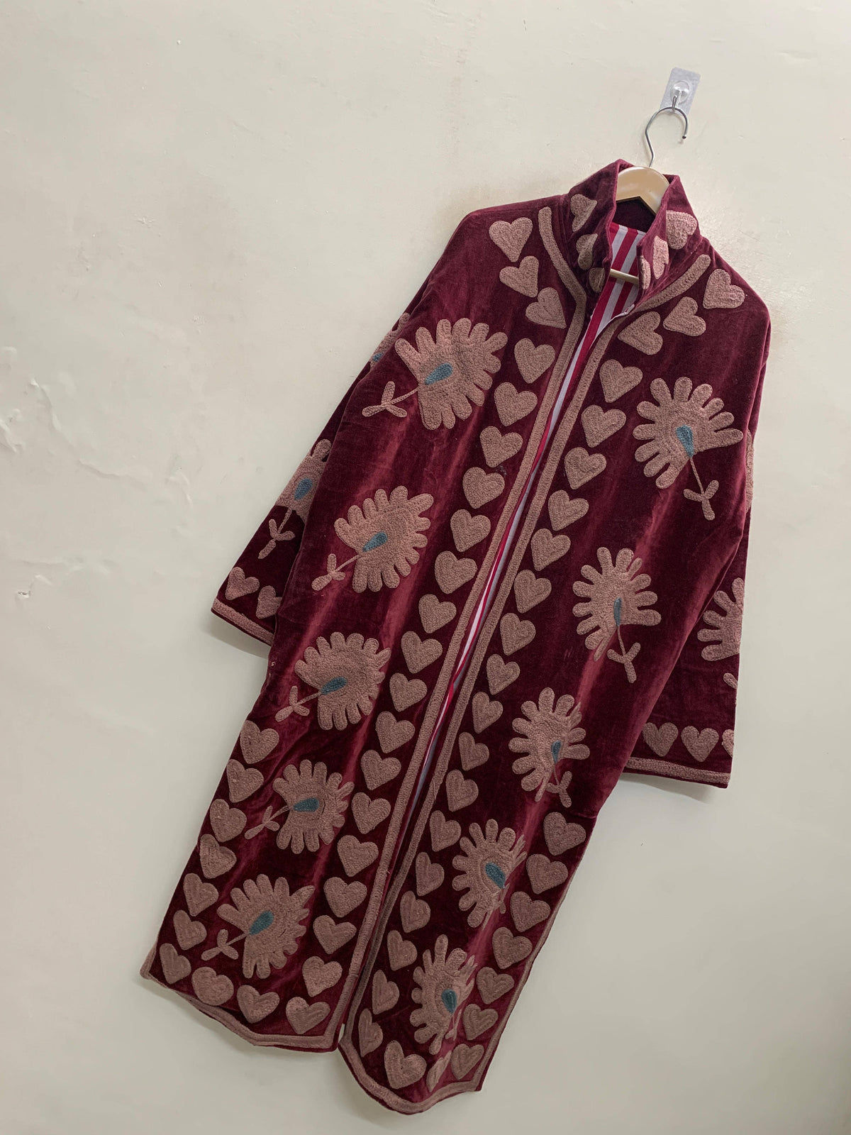 The Rose Bloom — Chainstitch Velvet Duster
