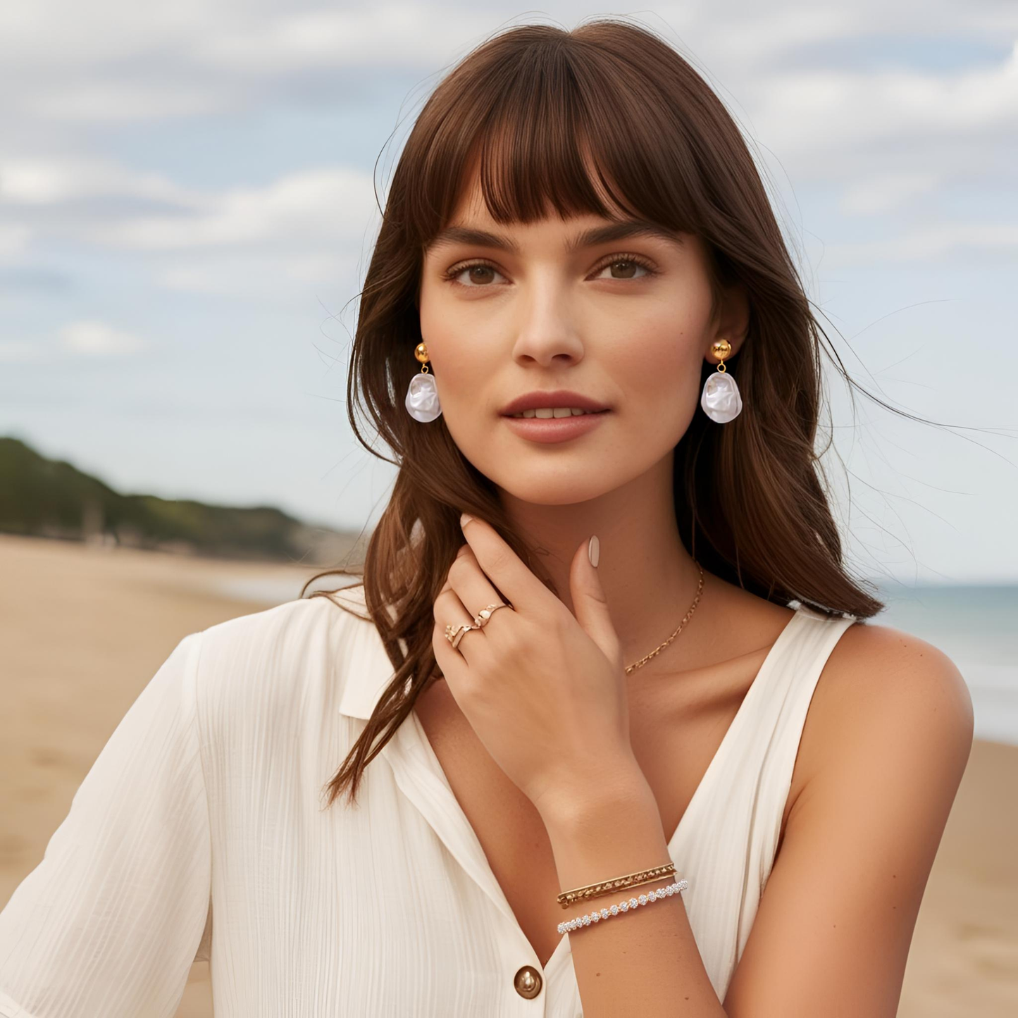 Luna Baroque Pearl Drop Earrings