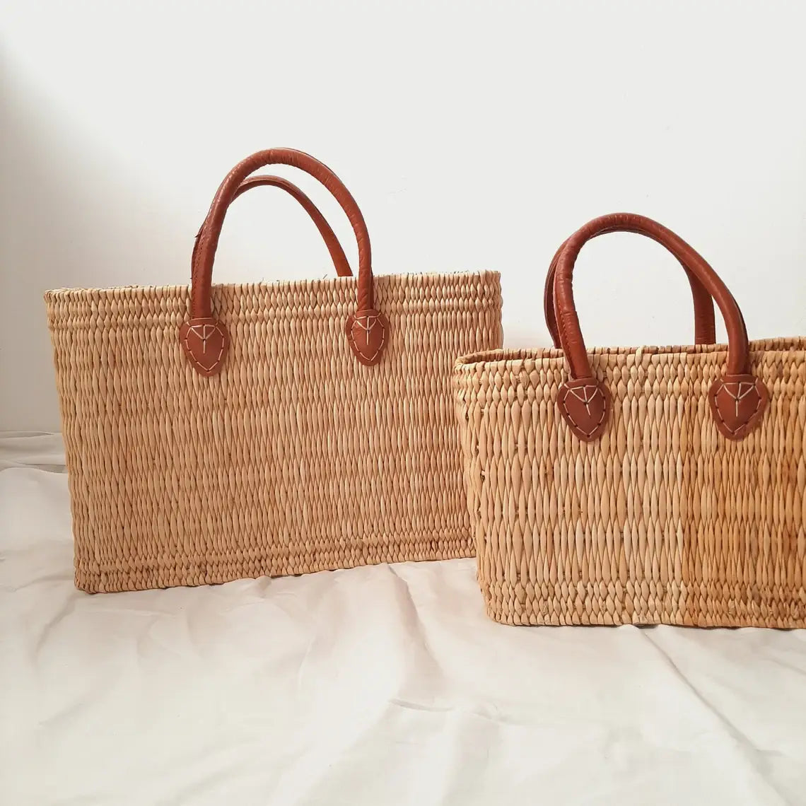 Natural Straw Handbag - Straw Bag, Straw Tote Bag, Market: Set of 3 size