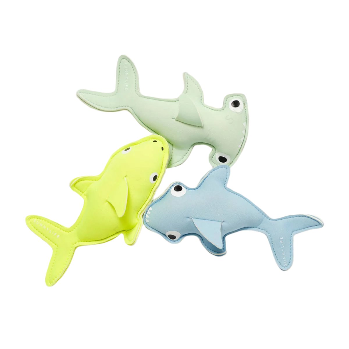Salty the Shark Dive Buddies Aqua Neon Yellow Set of 3