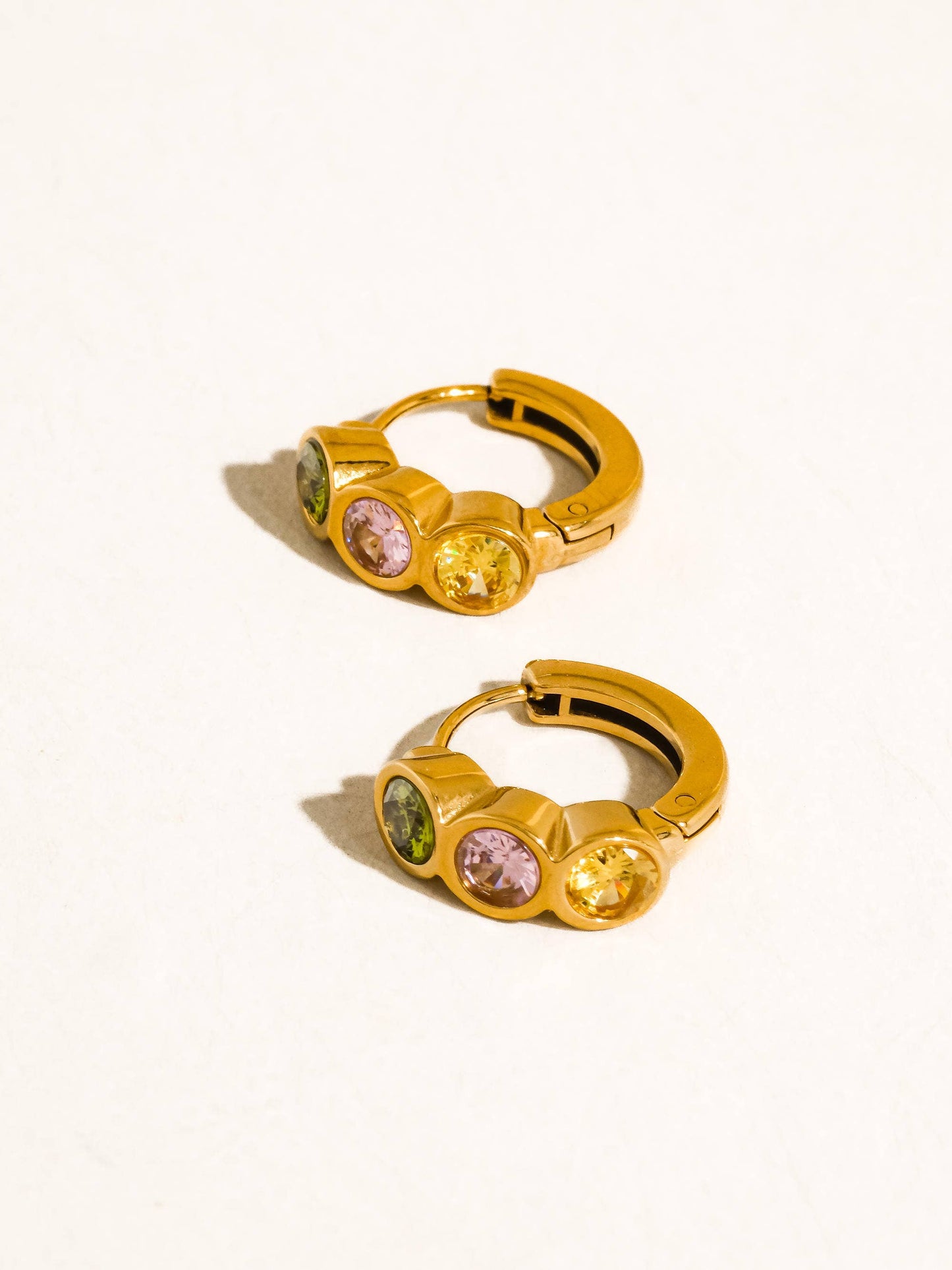 Azelia Colorful CZ Hoop Earrings: Multi-Colored