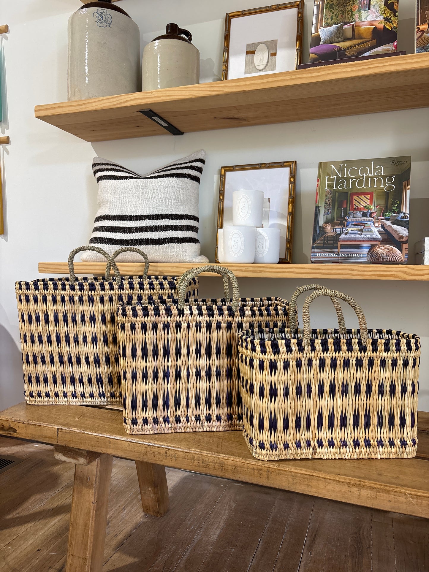 Reed Natural Straw Tote Basket: 3 sizes