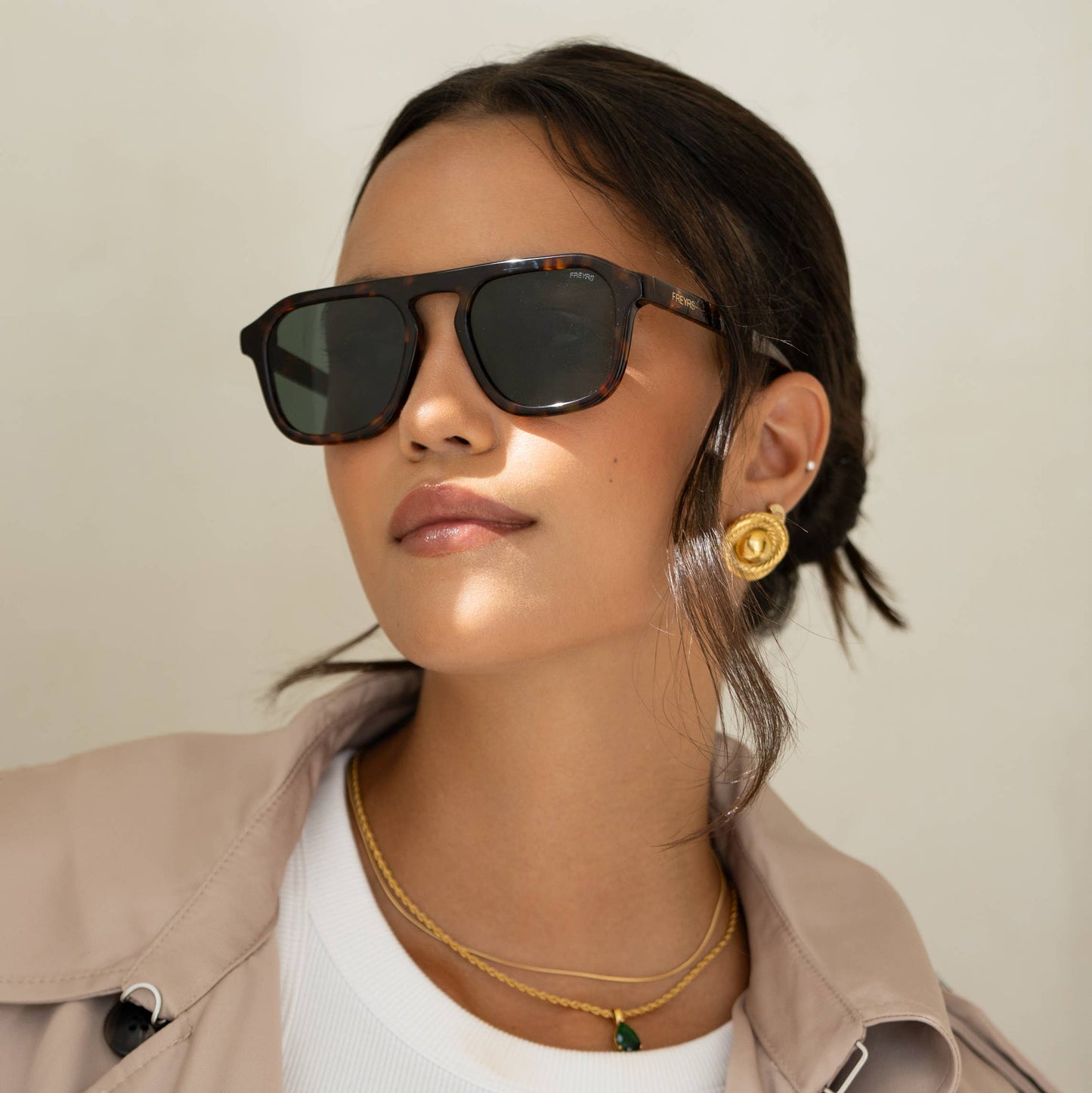 Addison Acetate Unisex Aviator Sunglasses : Tortoise / G15