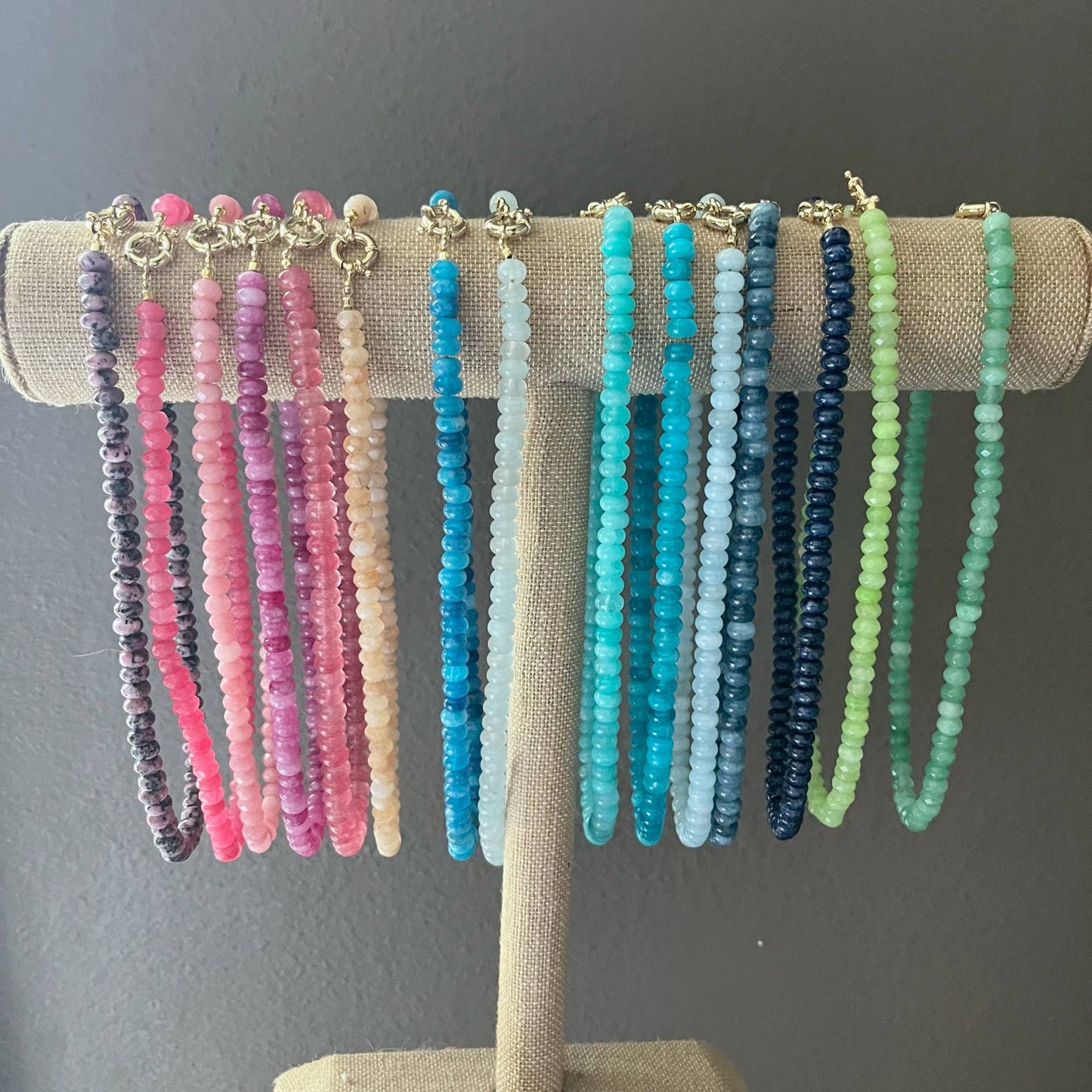 Candy Necklaces: Light Gray Angelite