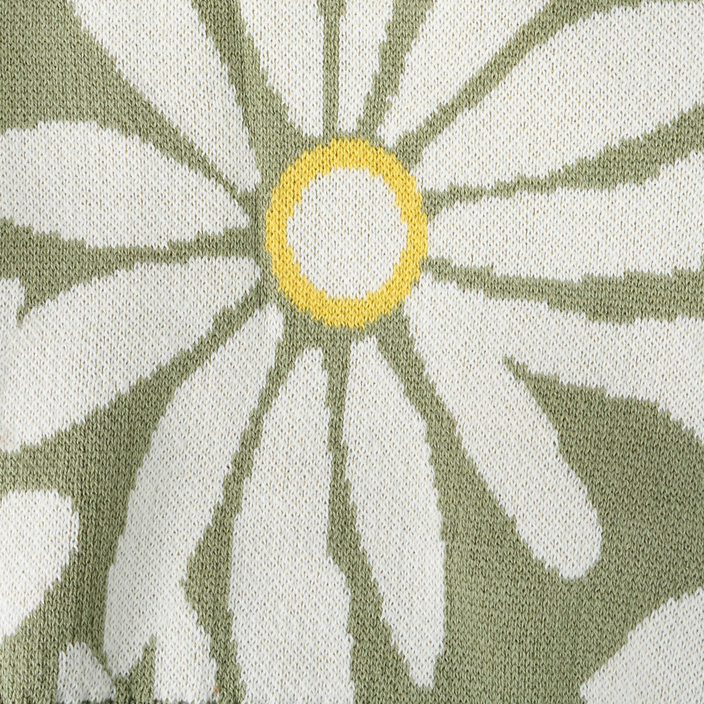Organic Jacquard Knit Baby Blankets: Sage Green Wildflower