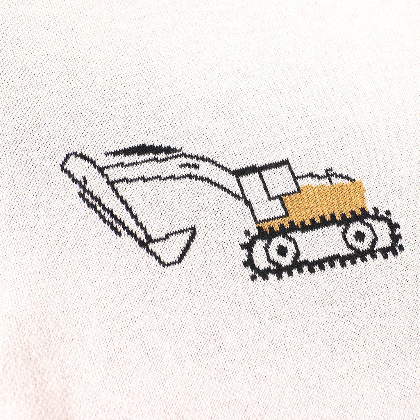 Organic Cotton Jacquard Sweater Knit Baby Blankets: Trucks