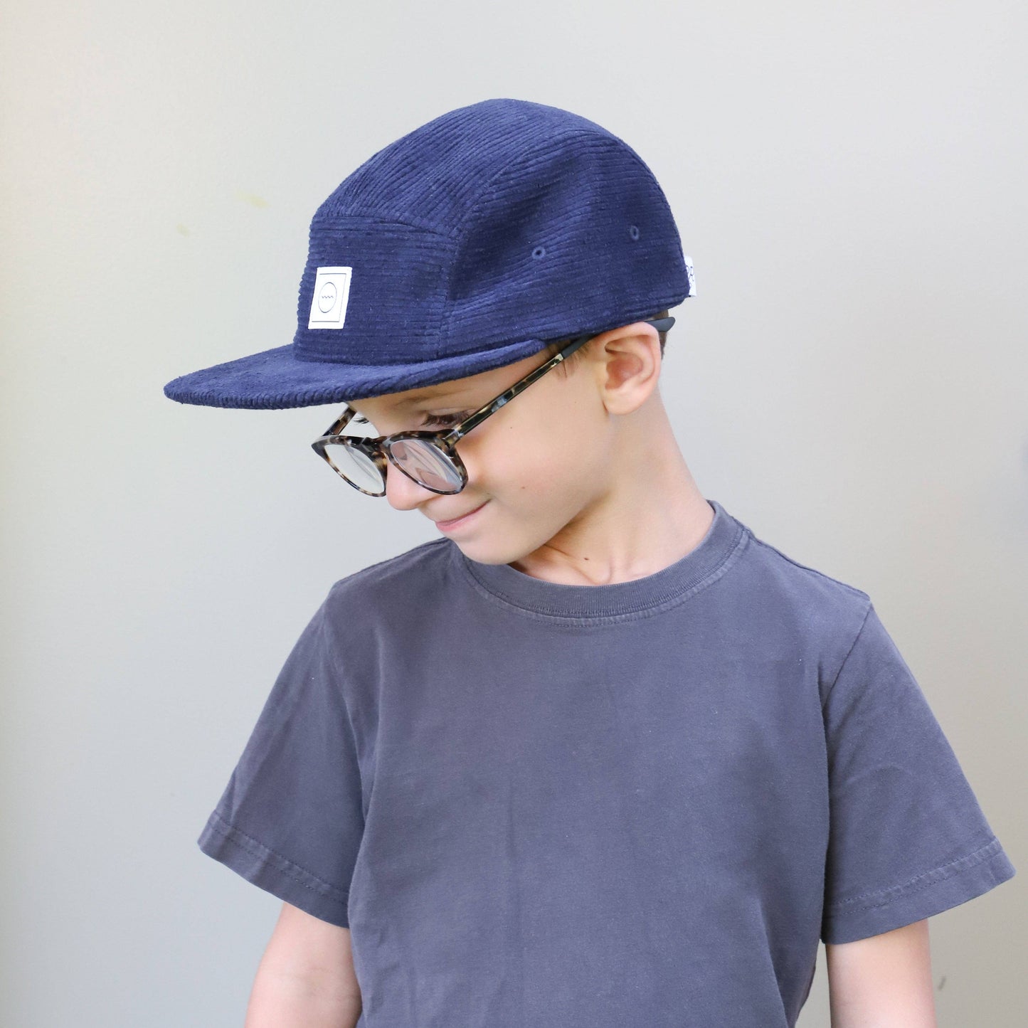 Corduroy Five-Panel Hat in Slate: Size 3