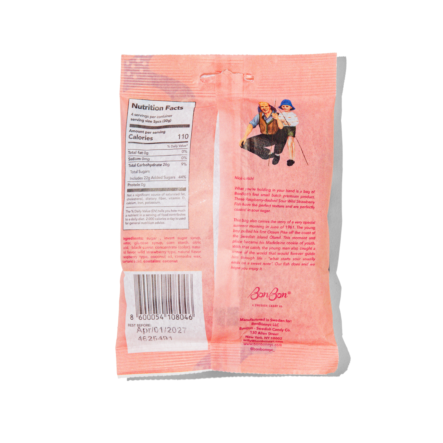 Sour Wild Strawberry Fish - Swedish Candy