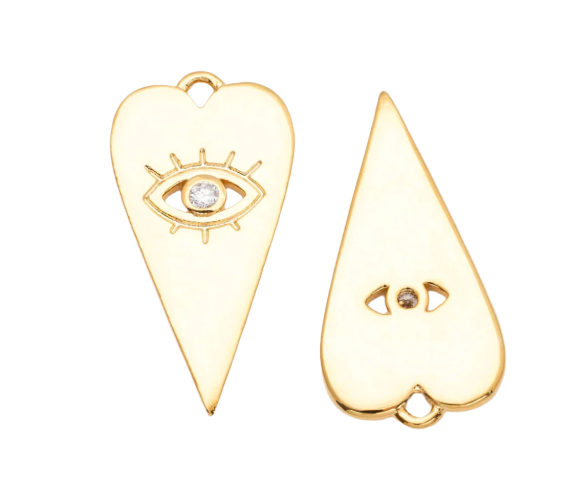 Elongated Evil Eye Heart