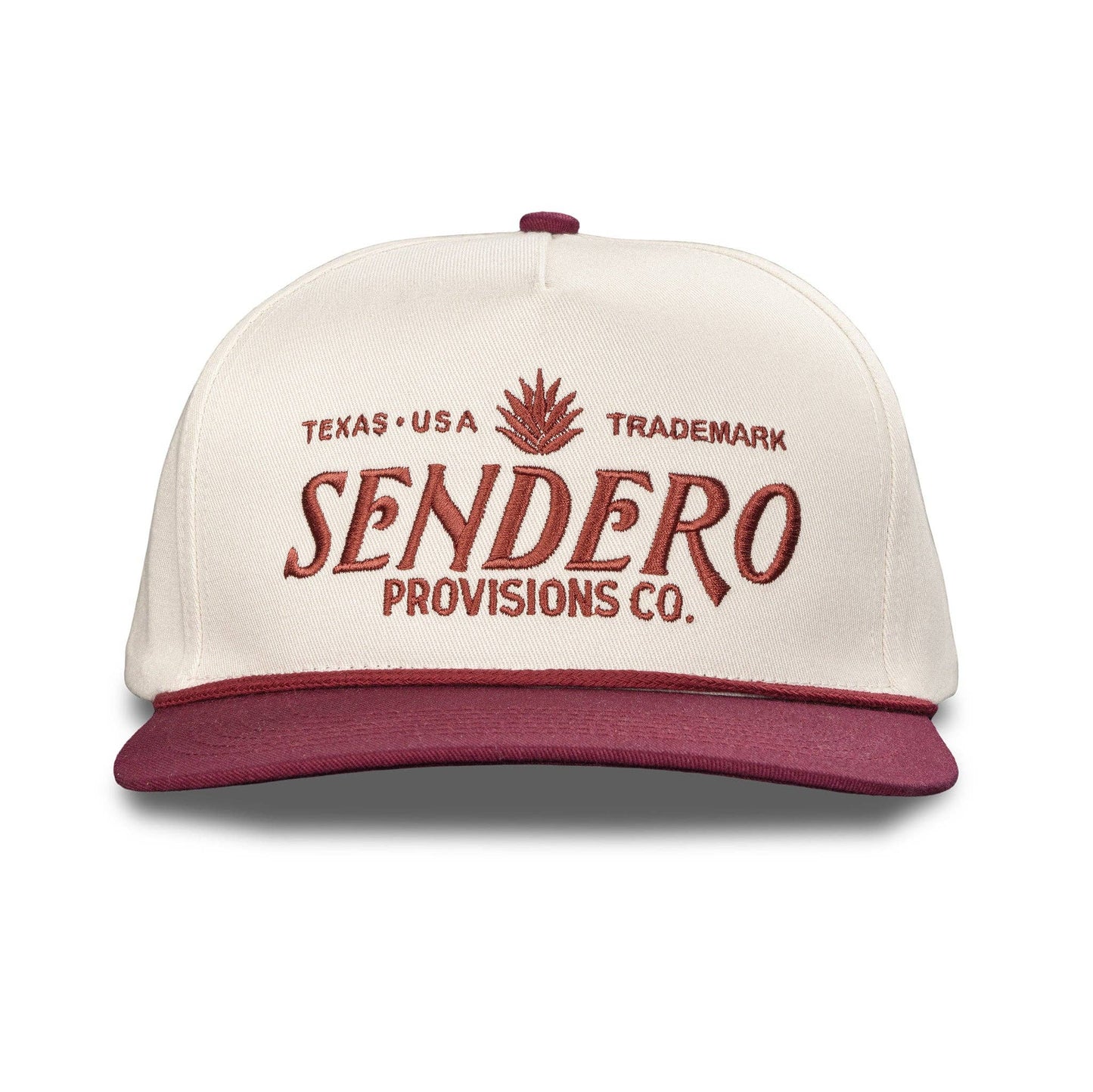 Logo Hat - Structured: Cream/Maroon