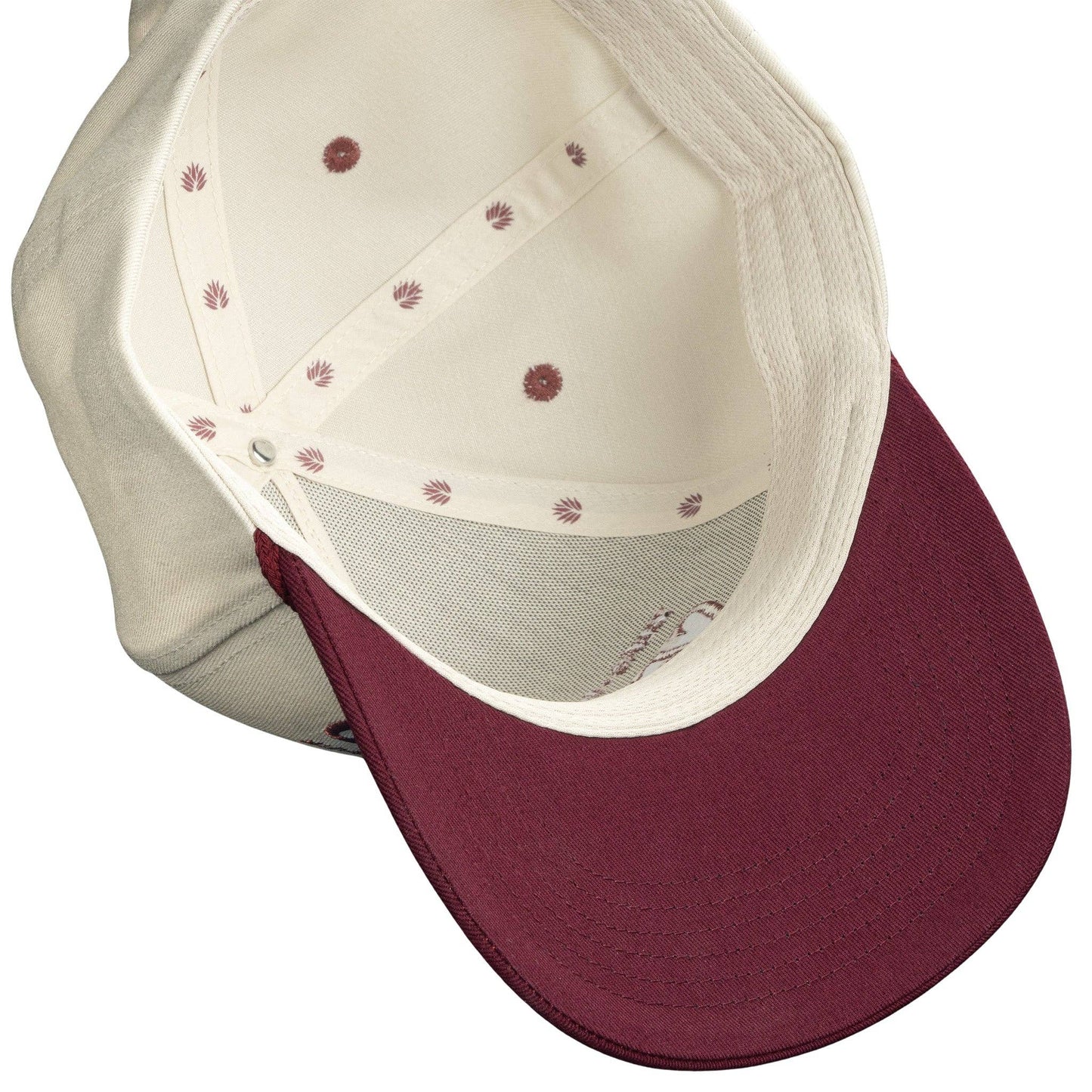 Logo Hat - Structured: Cream/Maroon
