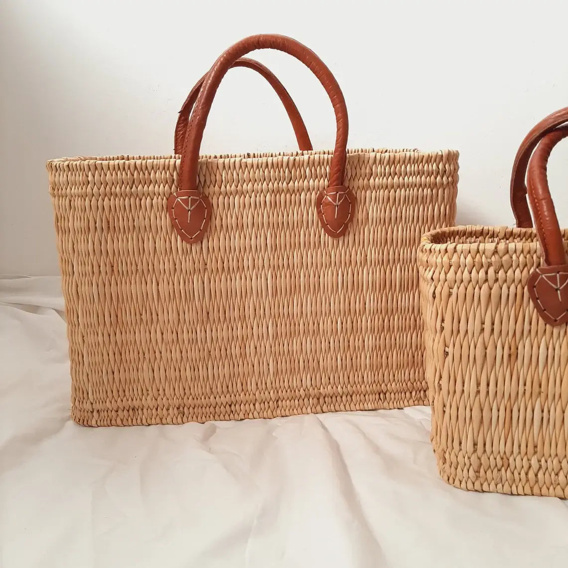 Natural Straw Handbag - Straw Bag, Straw Tote Bag, Market: Set of 3 size