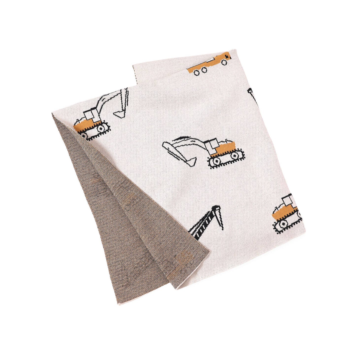 Organic Cotton Jacquard Sweater Knit Baby Blankets: Trucks