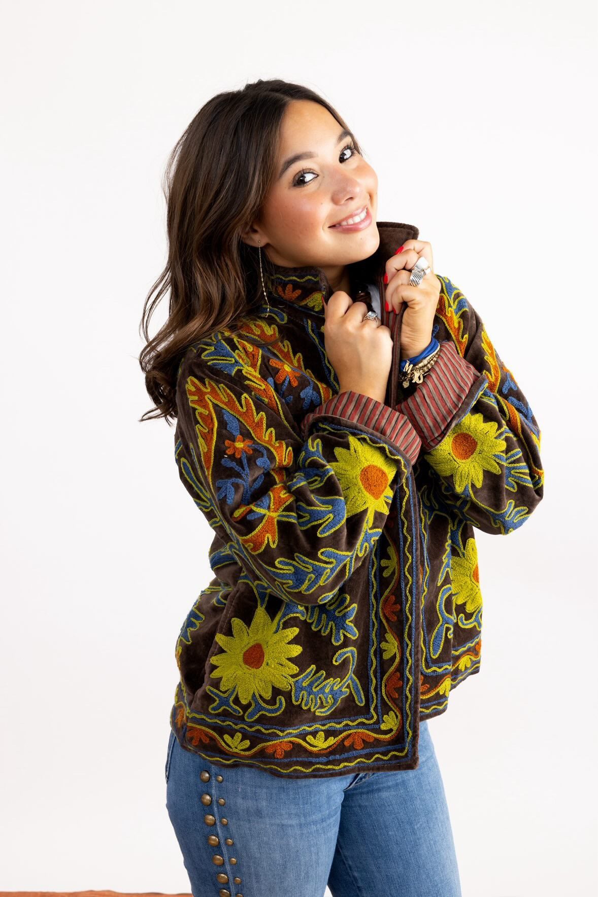 PRE-ORDER Tela Hand Embroidered Jacket - Nancy