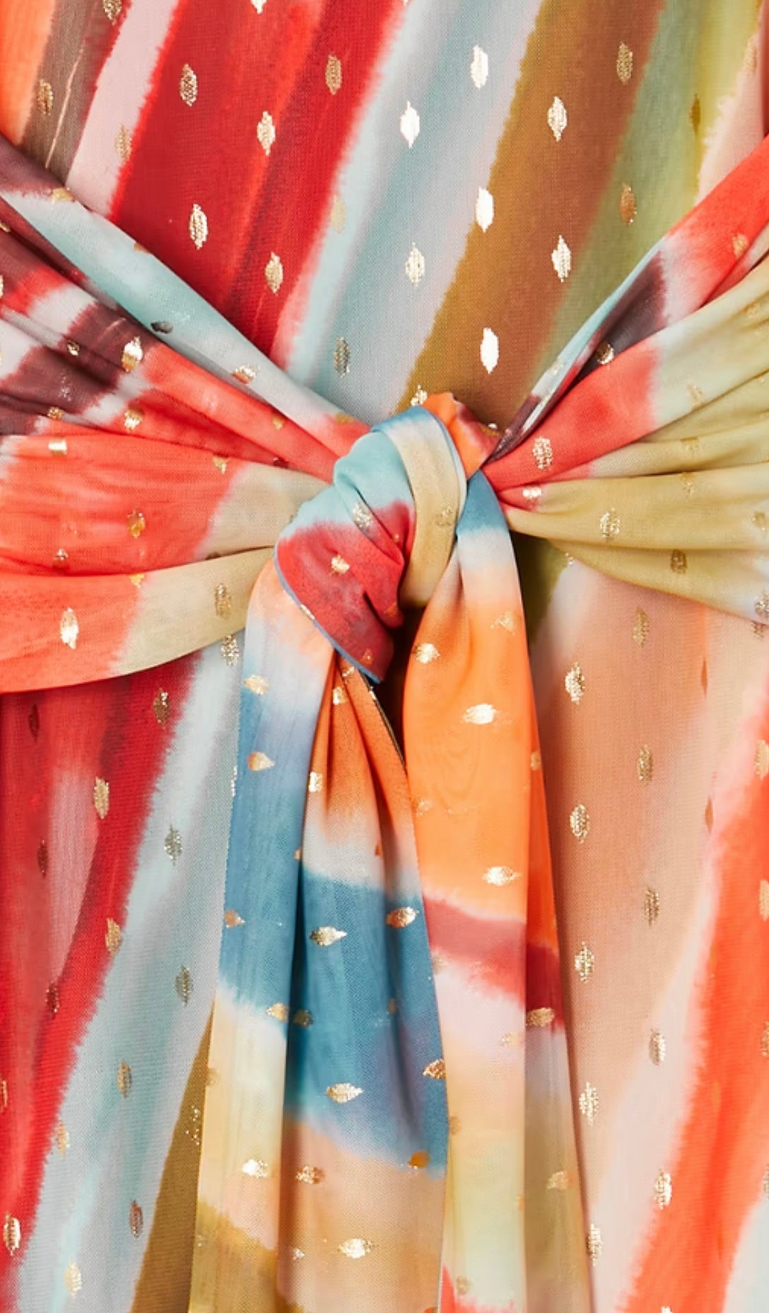 NFD Sunset Stripe Mesh Midi Dress