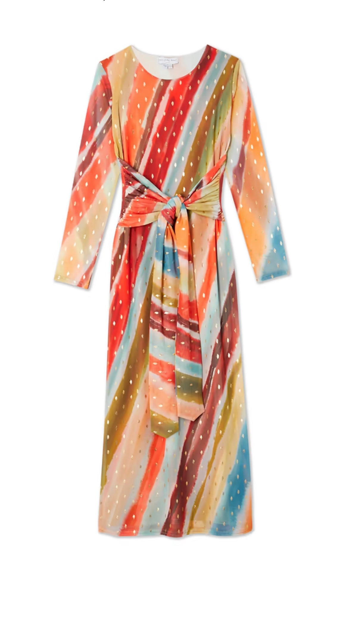 NFD Sunset Stripe Mesh Midi Dress