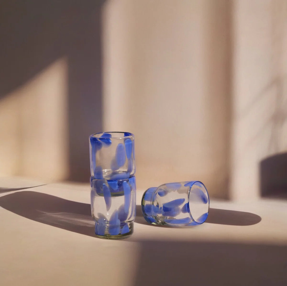 Marta Stackable Glass Blue & Clear