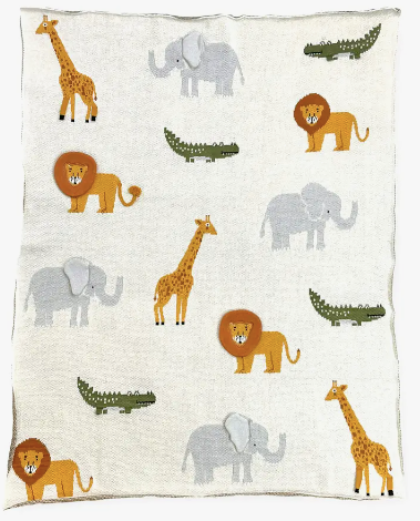 Organic Cotton Jacquard Sweater Knit Baby Blanket - Savannah Organic 3D