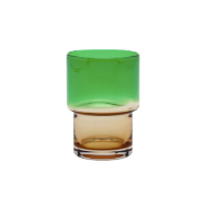 Samuel Dark Green/Amber Hand Blown Tumbler Glass