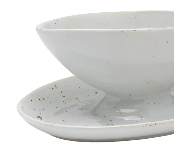 CHARLES White Salt Glaze Gravy Dish