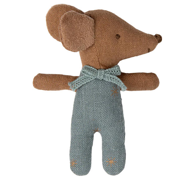 Sleepy wakey baby mouse in matchbox - Blue