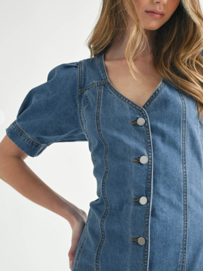 Denim Button Down Mini Dress