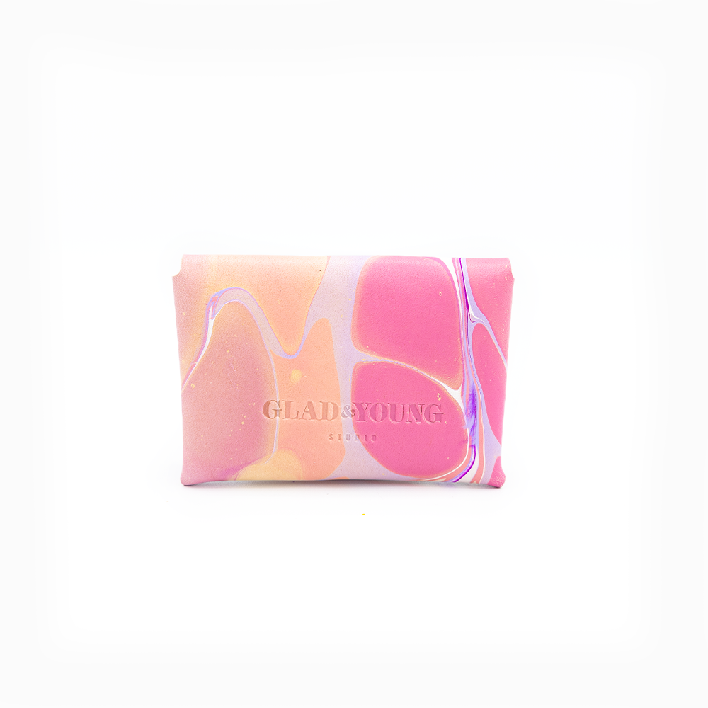 Mini Envelope Card Holder- Marbled Colorful: Cotton Candy