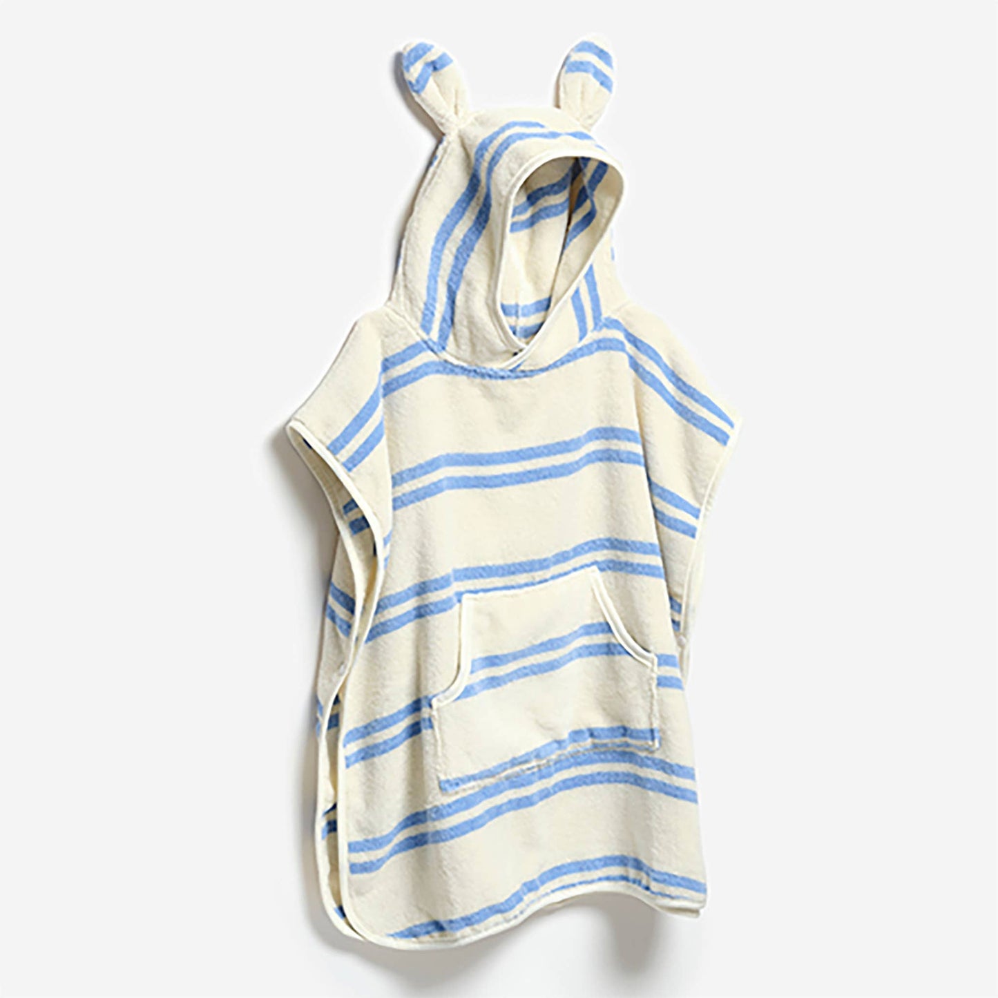 Kids Hooded Towel Sid the Seagull Blue Stripe
