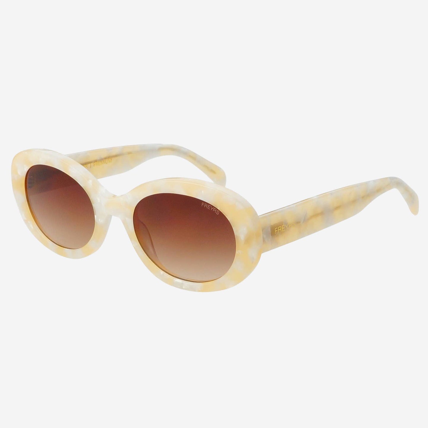 Aria Acetate Womens Oval Sunglasses : Light Pearl