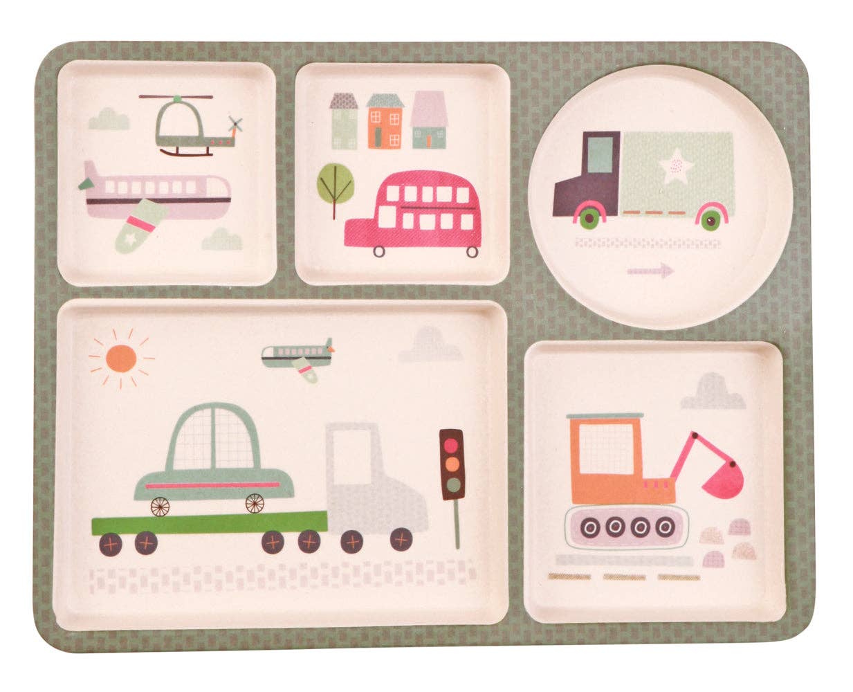 Divided Plate Set - Trucks and Diggers
