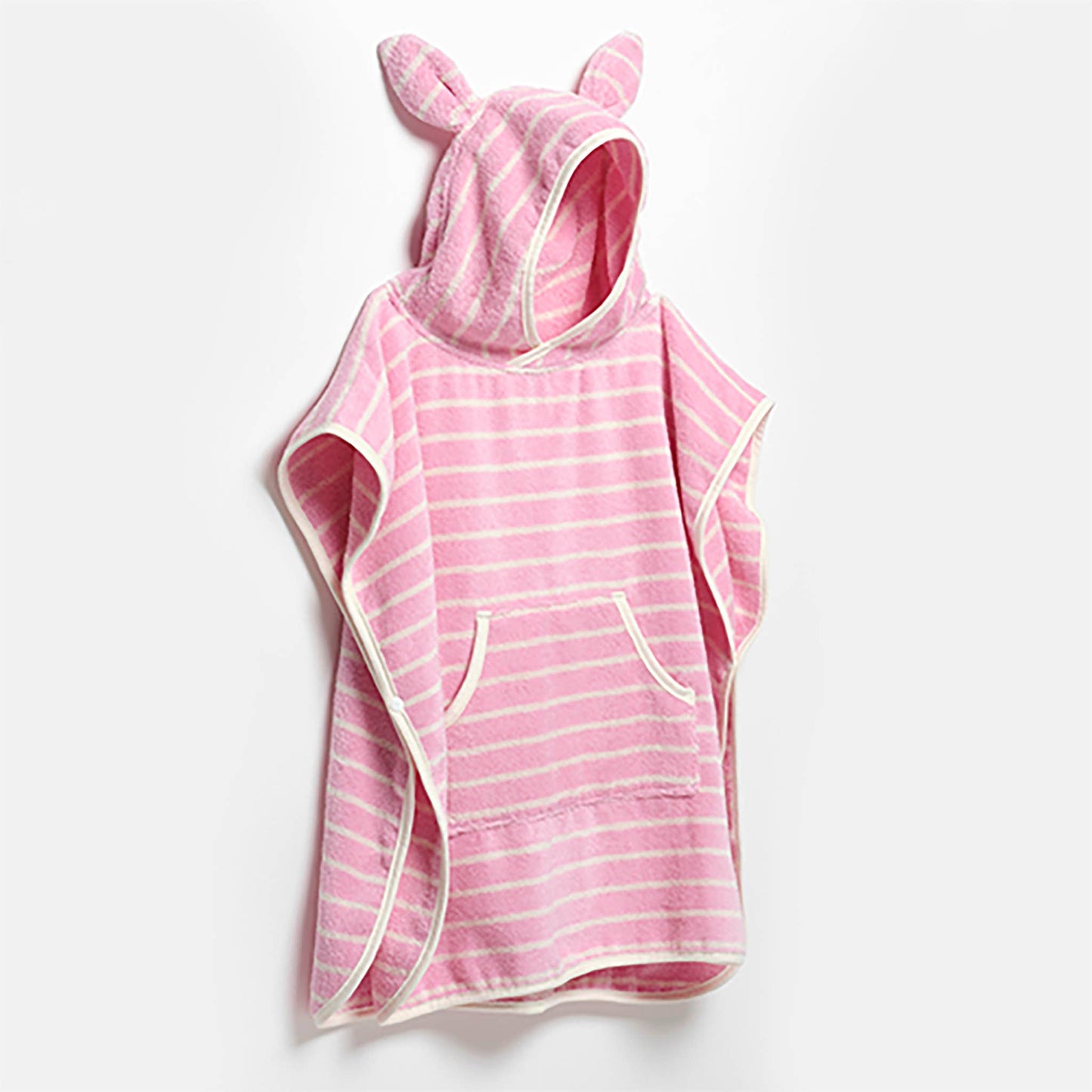 Kids Hooded Towel Cotton Candy Pink Stripe