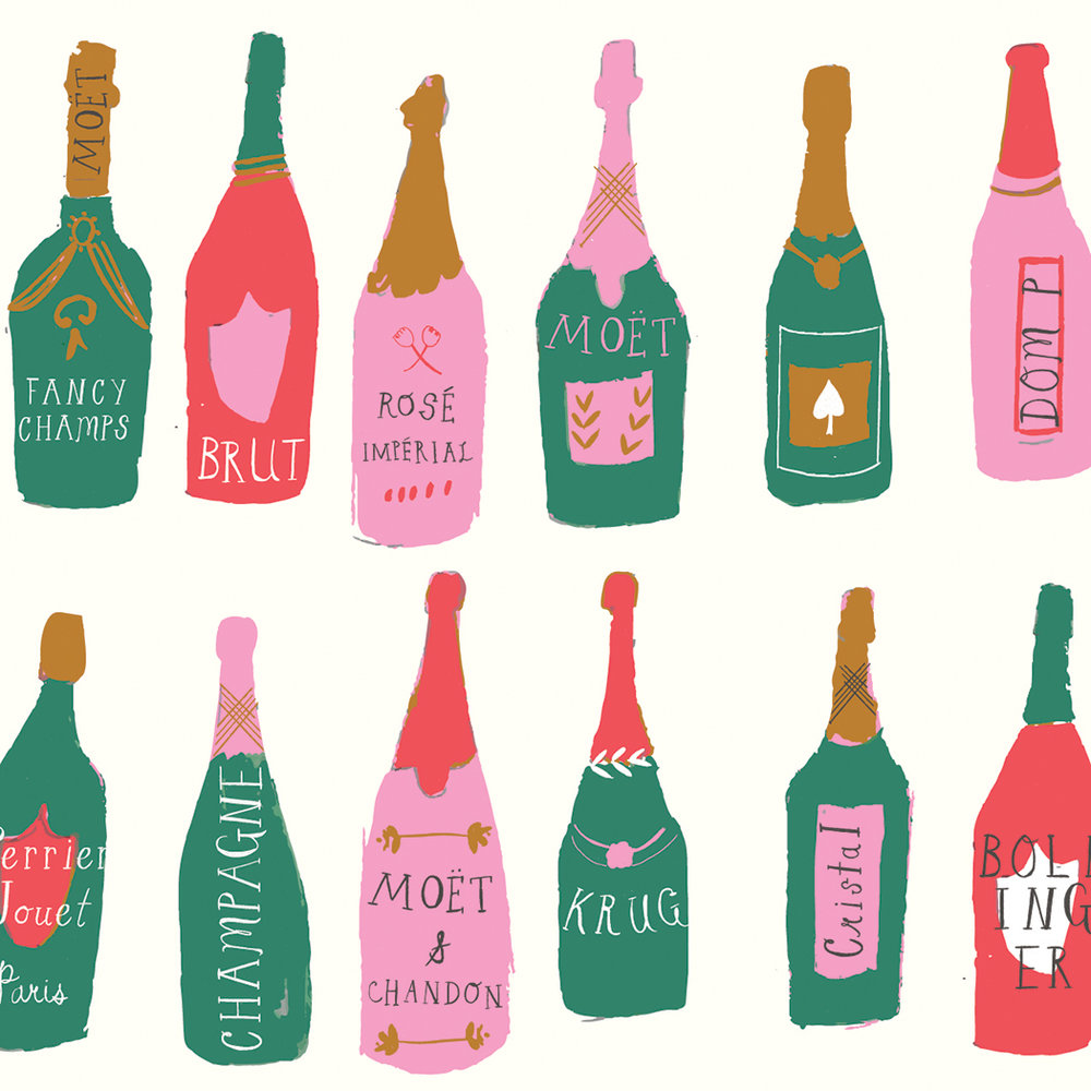 Let's Make a Toast Gift Wrap - Roll of 3 Sheets