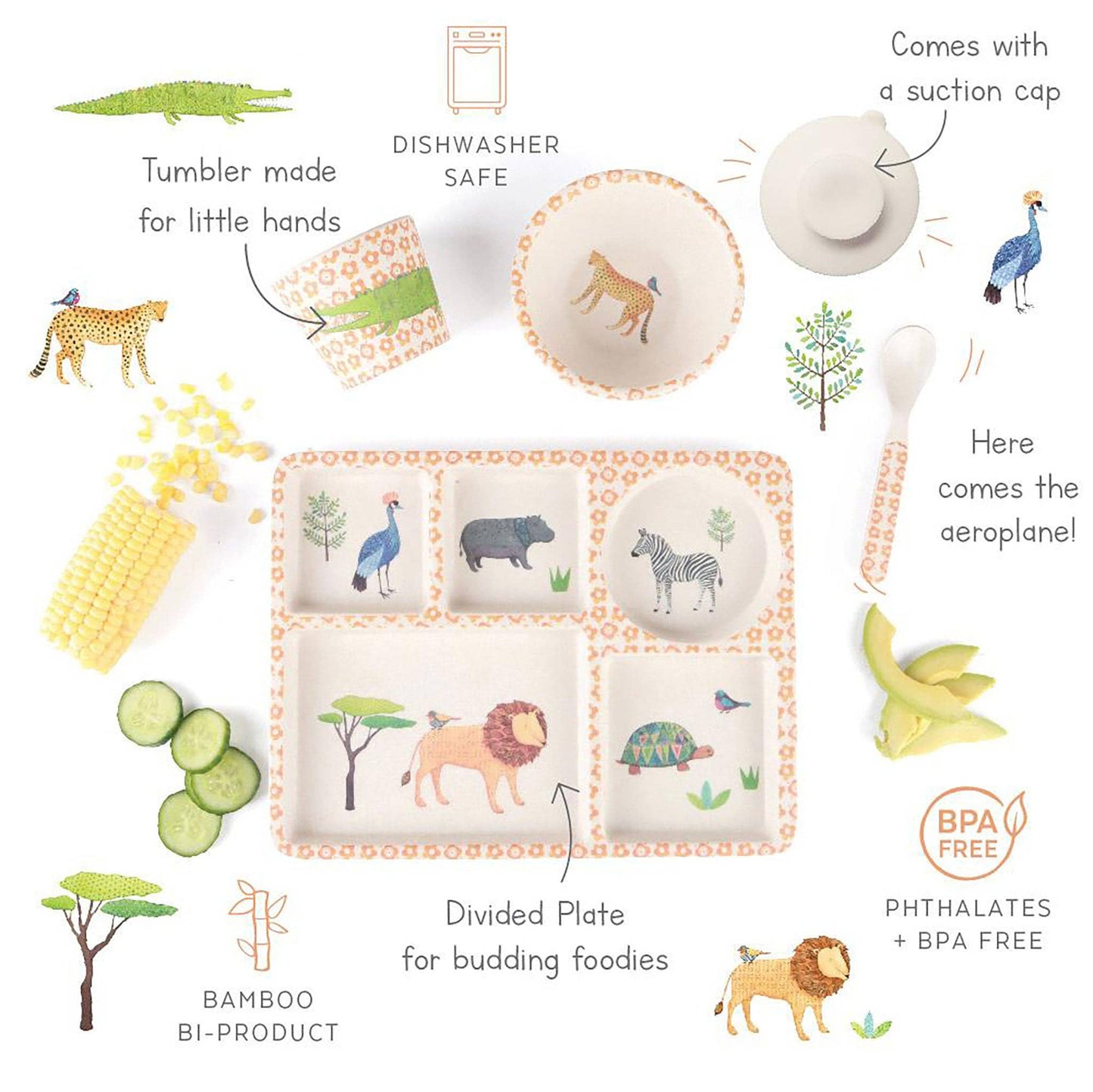 Divided Plate Set - On Safari