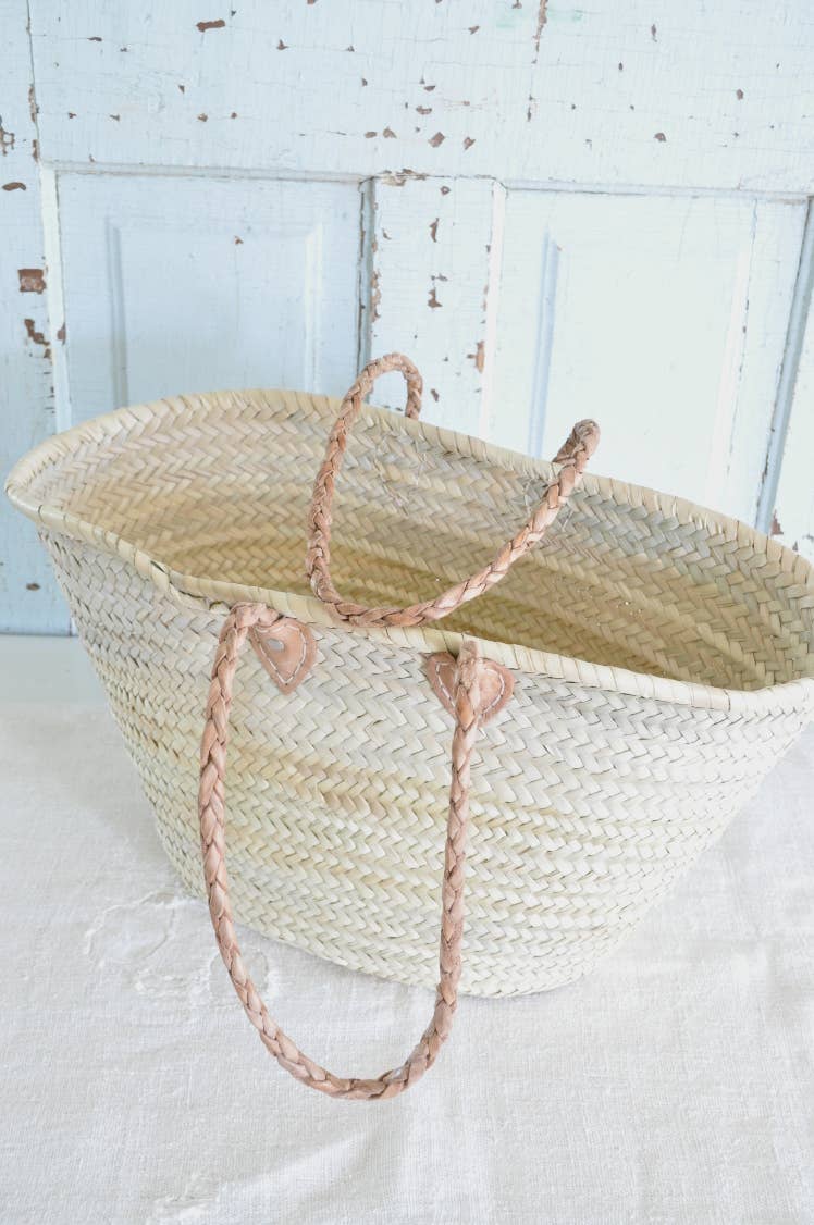 Moroccan Bag Basket-Braided Handle