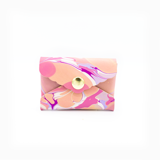 Mini Envelope Card Holder- Marbled Colorful: Cotton Candy