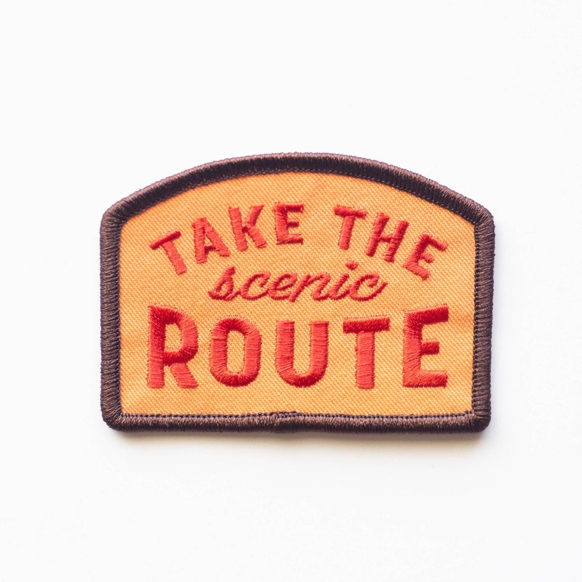 Take the Scenic Route Embroidered Iron on Patch: No