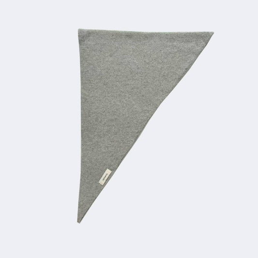 Wool Knitted Triangle Scarf: Light Gray