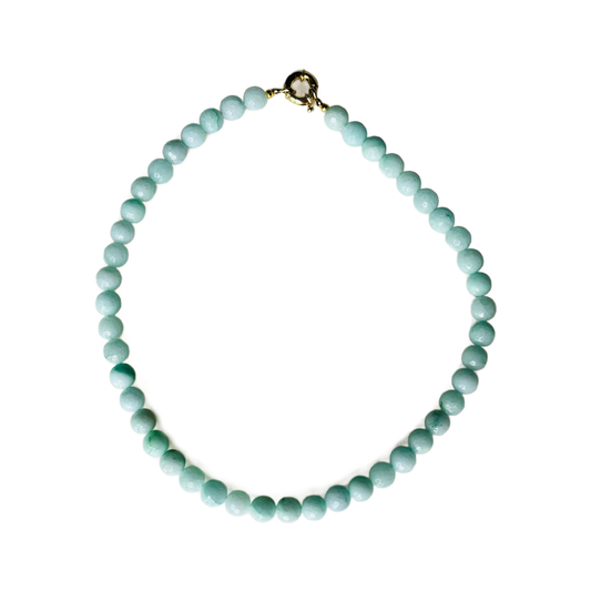 Gumball Gemstone Necklace: Aqua Jade