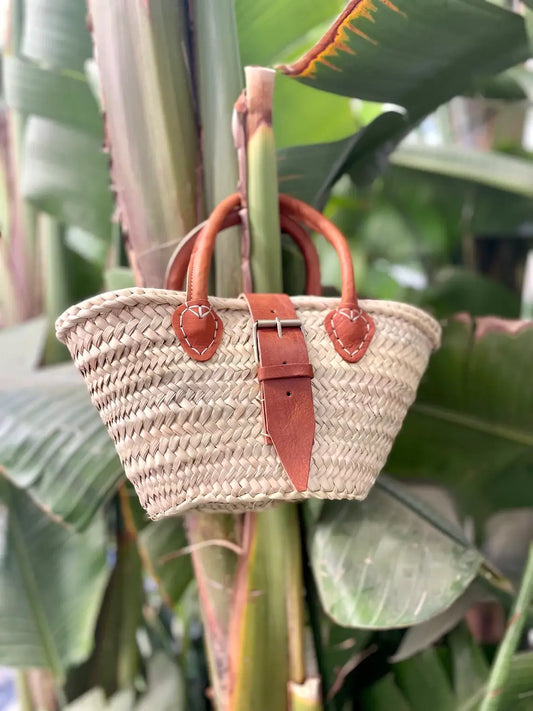 Moroccan Mini Straw Bags Leather