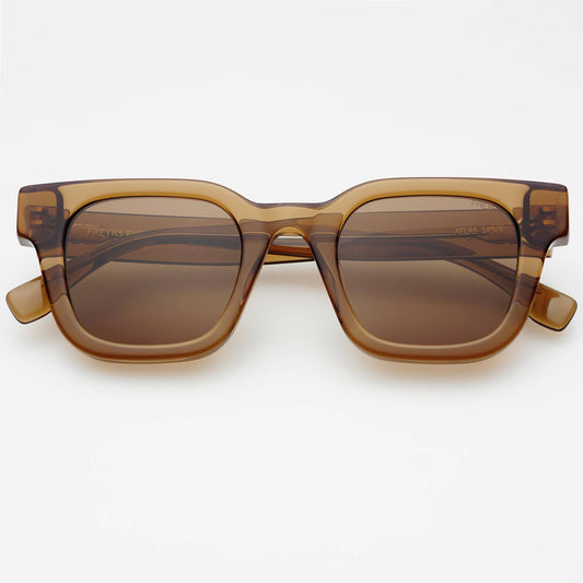 Atlas Acetate Rectangular Sunglasses: Brown