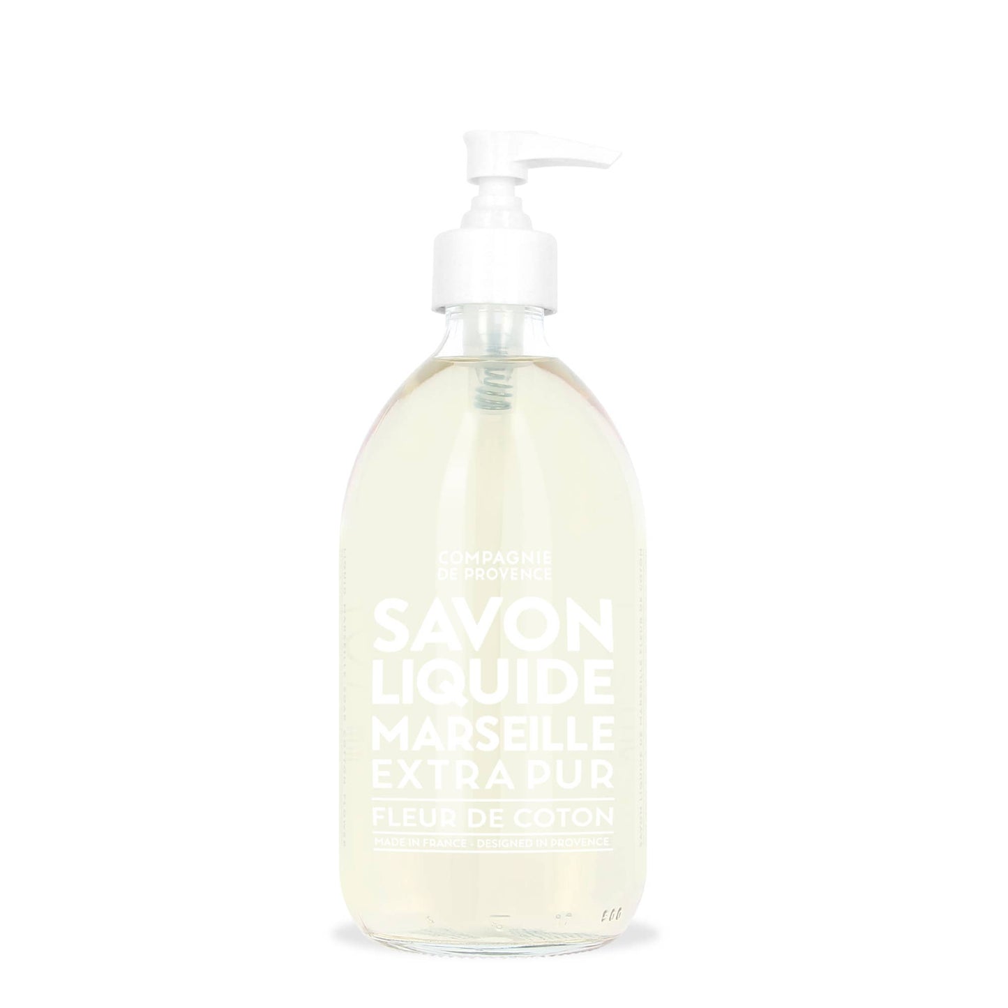 Liquid Marseille Soap Cotton Flower 16.7 fl oz Glass