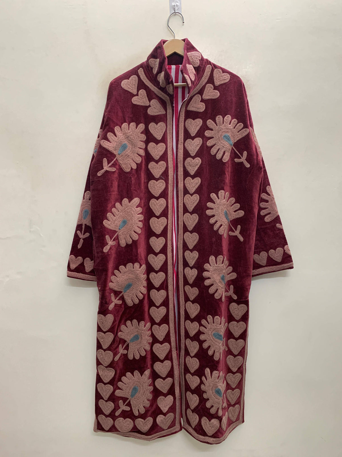 The Rose Bloom — Chainstitch Velvet Duster